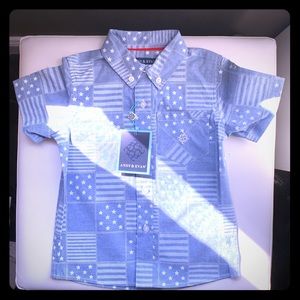 NEW Andy & Evan Patchwork Button Down Shirt